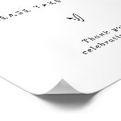 ミニマリストの好意のサイン |モダン結婚式の引き出物 ポスター (角)