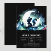 ミニマリストの子供の猫の誕生日 招待状 (正面/裏面)