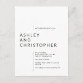 ミニマリストの孤立した名前の磁気日付を保存 ポストカード (正面)