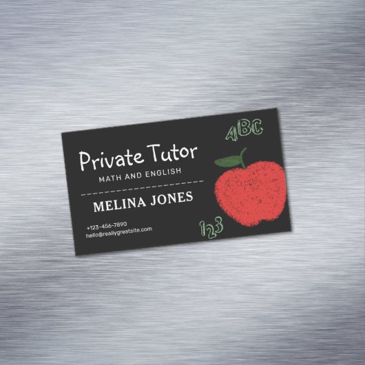 ミニマリストの家庭教師と教育者先生 マグネット名刺 (インサイチュ)