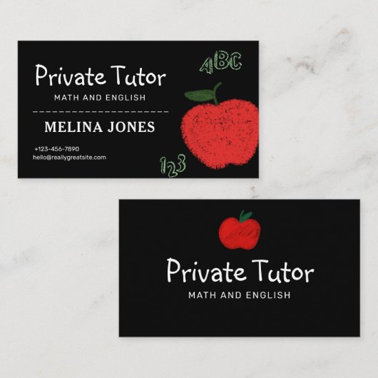 ミニマリストの家庭教師と教育者先生 名刺 (正面/裏面)