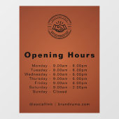 ミニマリストの小規模ビジネス名 ブランディング 営業時間 ウィンドウサイン (シート)