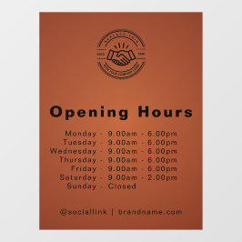 ミニマリストの小規模ビジネス名 ブランディング 営業時間 ウィンドウサイン