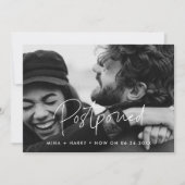 ミニマリストの延期された結婚式の最新情報写真 案内状 (正面)