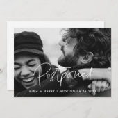 ミニマリストの延期された結婚式の最新情報写真 案内状 (正面/裏面)