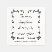 ミニマリストの後に幸せな引用文カスタムウェディング スタンダードカクテルナプキン (正面)