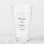 ミニマリストの後に幸せな引用文カスタムウェディング タンブラーグラス (裏面)