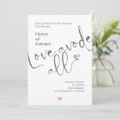 ミニマリストの愛はすべての気まぐれなスクリプトのウェディング 招待状 (スタンド正面)