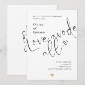 ミニマリストの愛はすべての気まぐれなスクリプトのウェディング 招待状 (正面/裏面)