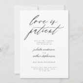 ミニマリストの愛は忍耐強い ウェディング延期のお知らせ 招待状 (正面)