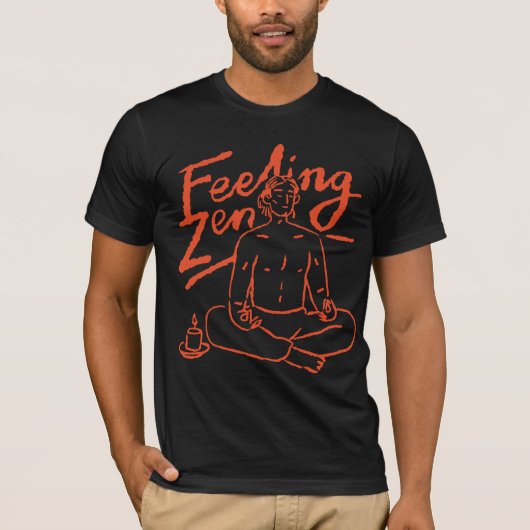 ミニマリストの感覚 ゼン 手描き 瞑想 ヨガ Tシャツ (正面)