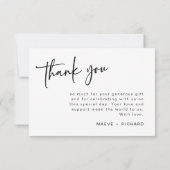 ミニマリストの感謝カード 現代の感謝のメモ ボヘミアンスタイル   サンキューカード (裏面)