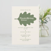 ミニマリストの感謝祭のディナー招待状カード 招待状 (スタンド正面)