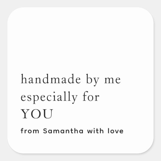 ミニマリストの手作り特にあなたの名前 スクエアシール (正面)