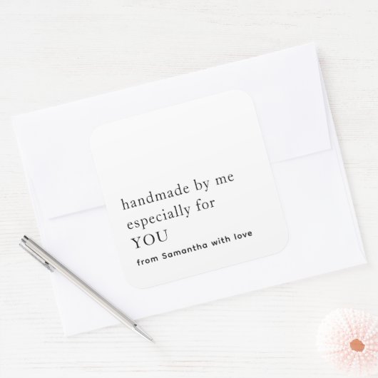 ミニマリストの手作り特にあなたの名前 スクエアシール (封筒)