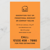 ミニマリストの手作り黒とオレンジ チラシ (裏面)