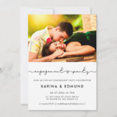 ミニマリストの手描きエンゲージメントパーティーの写真 招待状 (正面)