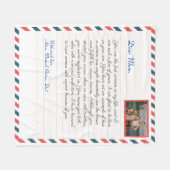 ミニマリストの手書きラブマムおばあちゃんメッセージ フリースブランケット (正面(横))