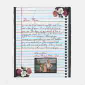 ミニマリストの手書きラブレターのお母さんのメッセージ フリースブランケット (正面)