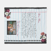 ミニマリストの手書きラブレターのお母さんのメッセージ フリースブランケット (正面(横))