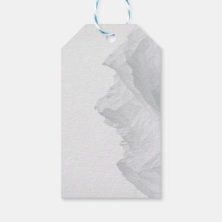 ミニマリストの手書き山景色スタイル ギフトタグ