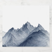 ミニマリストの手書き山景色スタイル リキュールボトルラベル (シングルラベル)