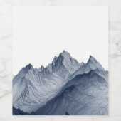 ミニマリストの手書き山景色スタイル ワインラベル (シングルラベル)