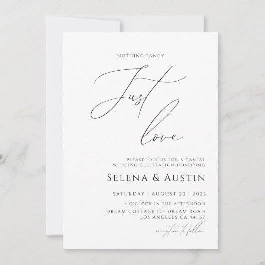 ミニマリストの手書き　飾らない愛だけの招待状 招待状 (正面)
