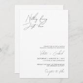 ミニマリストの手書き　飾らない愛 招待状 (正面/裏面)