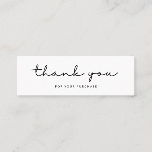 ミニマリストの手書をありがとう スキニー名刺 (正面)