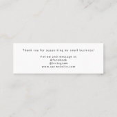 ミニマリストの手書をありがとう スキニー名刺 (裏面)