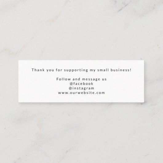 ミニマリストの手書をありがとう スキニー名刺 (裏面)