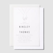 ミニマリストの手結婚持ち ベラム紙招待状 (オフセット)
