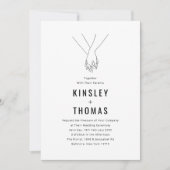 ミニマリストの手結婚持ち 招待状 (正面)