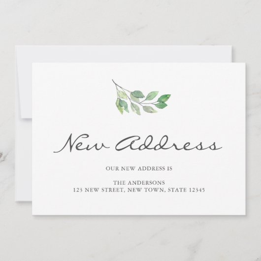 ミニマリストの新しいアドレスの移動のお知らせ 案内状 (正面)