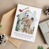 ミニマリストの新しいホームフォトレッドサンタスリー移動 シーズンカード