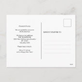 ミニマリストの新しいホームフォトレッドサンタスリー移動 シーズンポストカード (裏面)