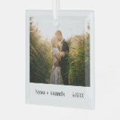 ミニマリストの新しい写真初めてのクリスマス ガラスオーナメント (正面左)