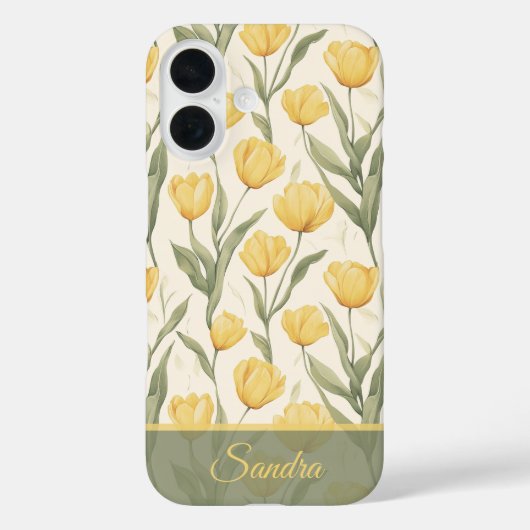 ミニマリストの新婚ギフトチューリップフラワーの名前 Case-Mate iPhoneケース (裏面)