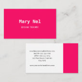 ミニマリストの明るいピンクと白 名刺 (正面/裏面)