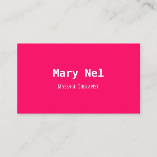 ミニマリストの明るいピンクと白 名刺 (正面)