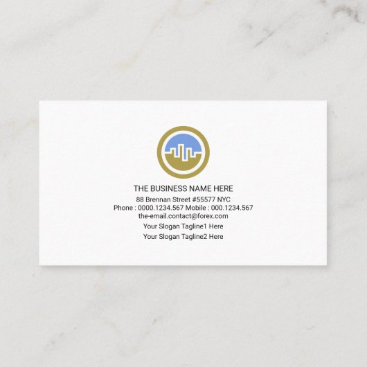 ミニマリストの普通株式取引所グラフ為替先物ディーラー 名刺 (裏面)