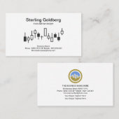 ミニマリストの普通株式取引所グラフ為替先物ディーラー 名刺 (正面/裏面)