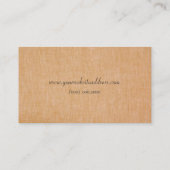 ミニマリストの暖かいリネンのクラスビジネスカード 名刺 (裏面)