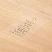 ミニマリストの最初の聖餐式の招待 アクリル招待状 (レイダウン)