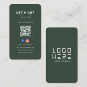 ミニマリストの森の緑のQrコードが私たちと接続 エンクロージャーカード (正面/裏面)