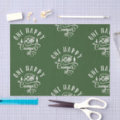 ミニマリストの森の緑1つの幸せなキャンパー 薄葉紙 (クラフト)