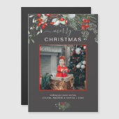 ミニマリストの植物クリスマス写真グリーティングカード (正面/裏面)