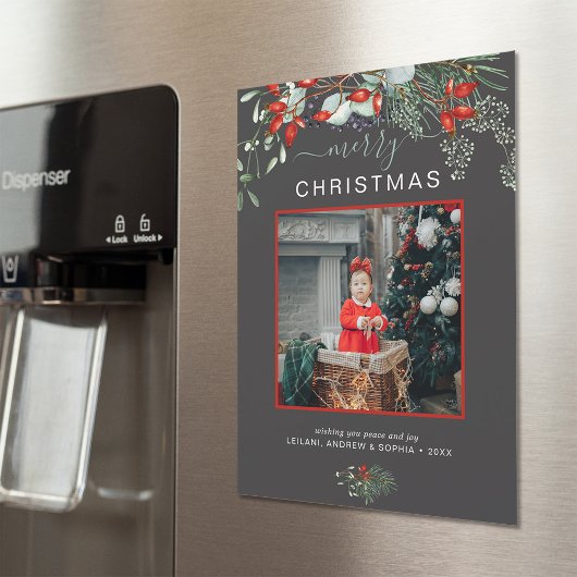 ミニマリストの植物クリスマス写真グリーティングカード