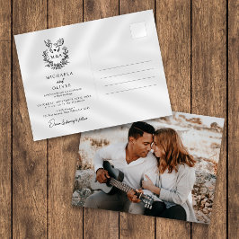 ミニマリストの植物学エレガントのドーム結婚スクリプト インビテーションポストカード